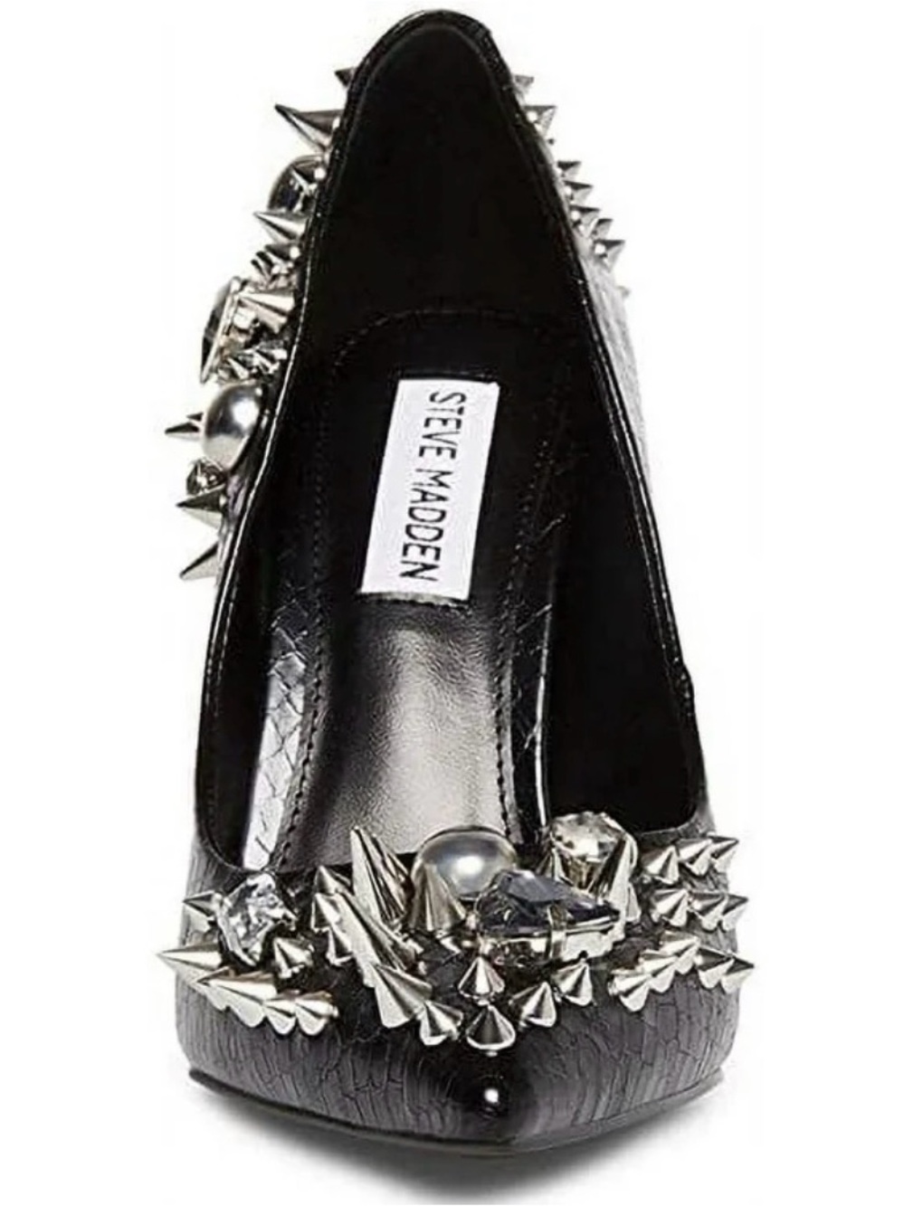 Steve Madden Veronika Black Spike Embellished Pointed Pump SIZE 10 - Picture 3 of 9